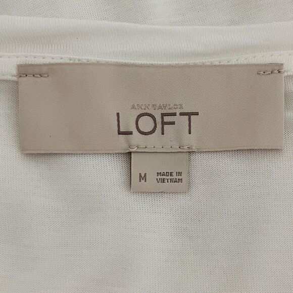 LOFT White Sleeveless Blouse With Crochet Overlay   Size M - Picture 3 of 4